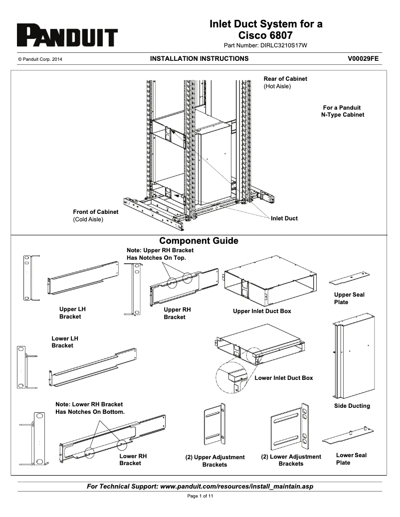 Page 1 de la notice Guide d'installation Panduit DIRLC3210S17W