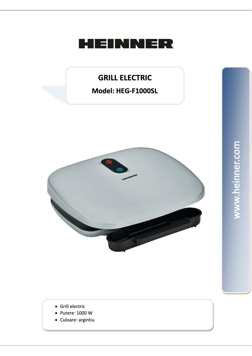 Page 1 de la notice Manuel utilisateur Heinner HEG-F1000SL