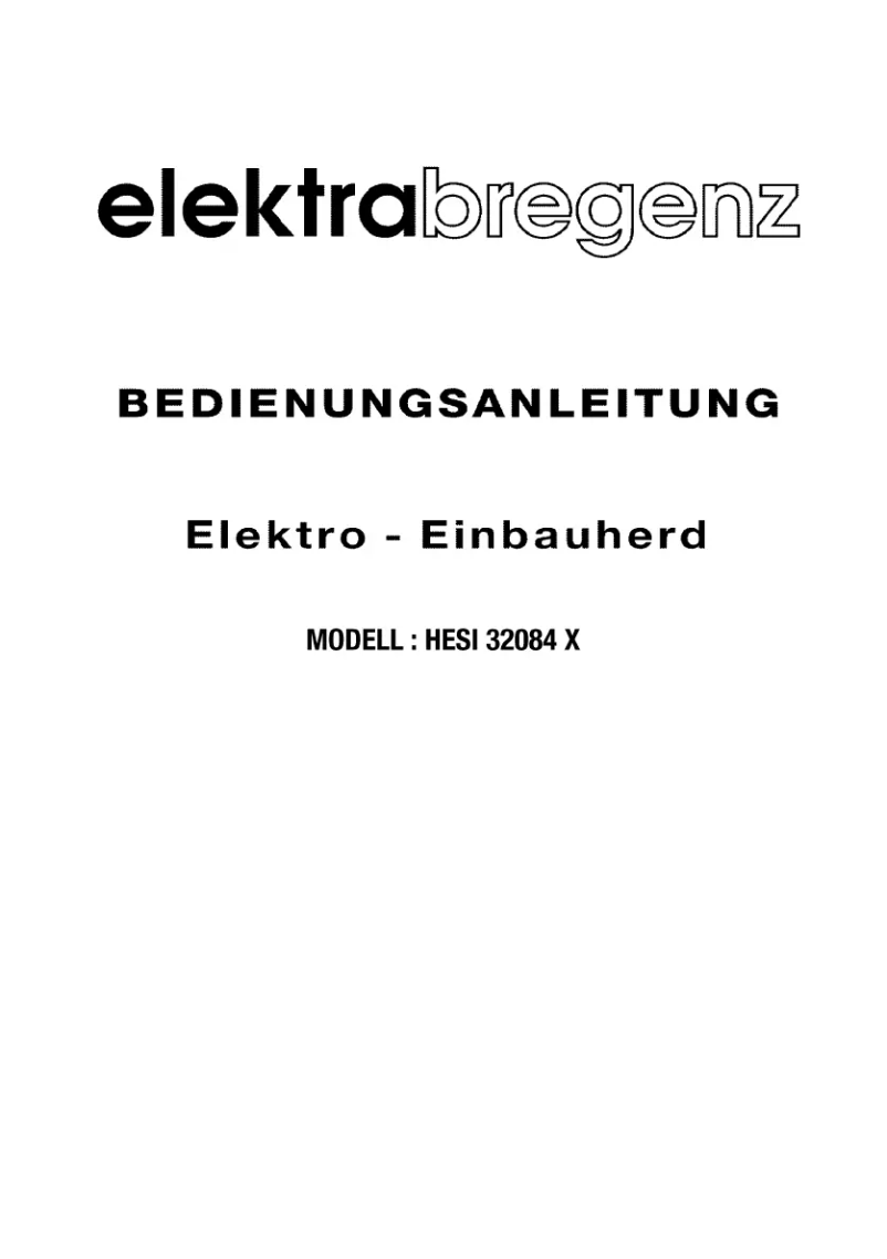Page 1 de la notice Manuel utilisateur Elektra Bregenz HESI 32084 X