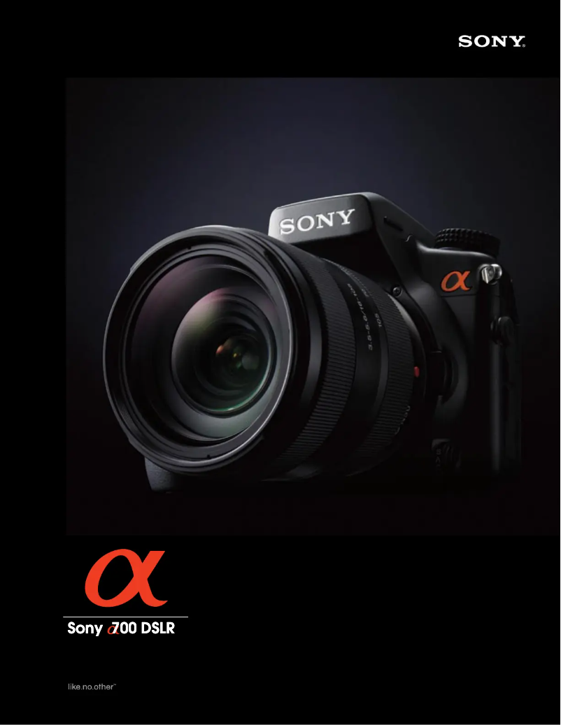 Page 1 de la notice Brochure Sony DSLR-A700
