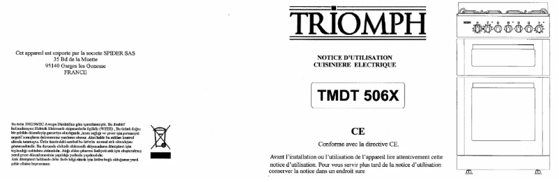 Page n°1 - Manuel utilisateur Triomph TMDT 506X
