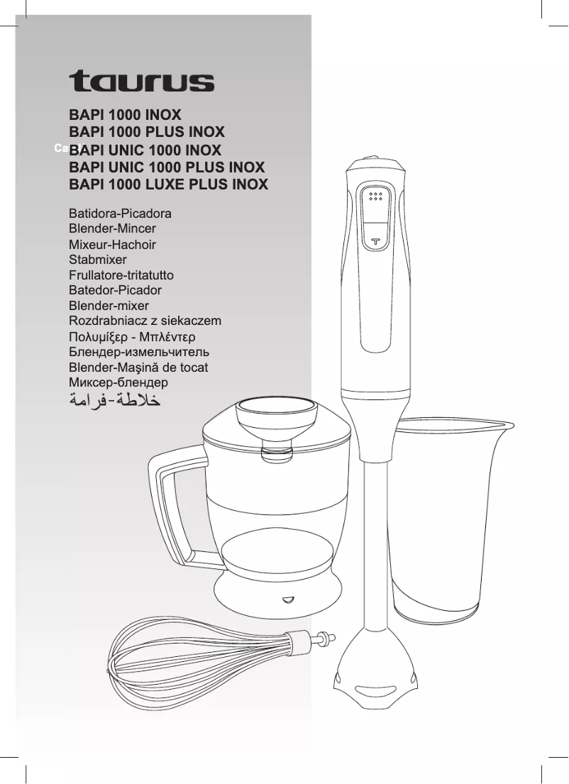 Page 1 de la notice Manuel utilisateur Taurus Bapi 1000 Inox