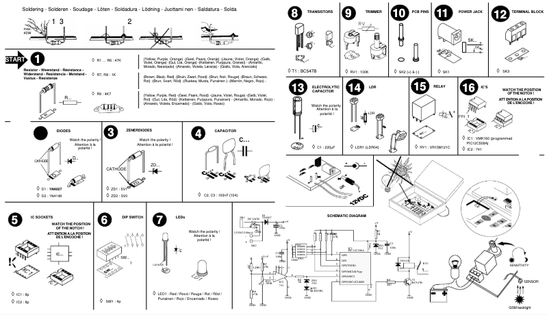 Page 1 de la notice Instructions / montage Velleman MK160
