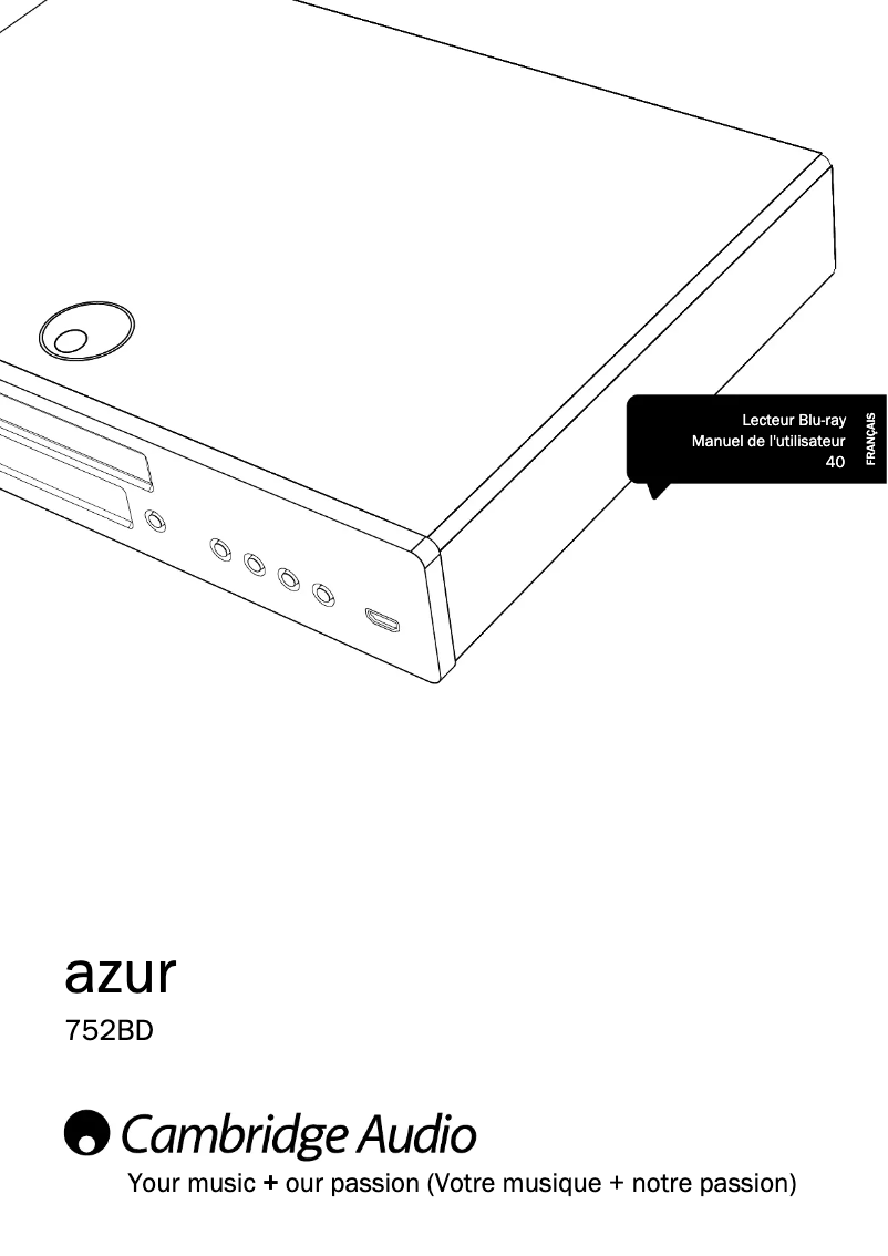 Image de la première page du manuel de l'appareil Azur 752BD