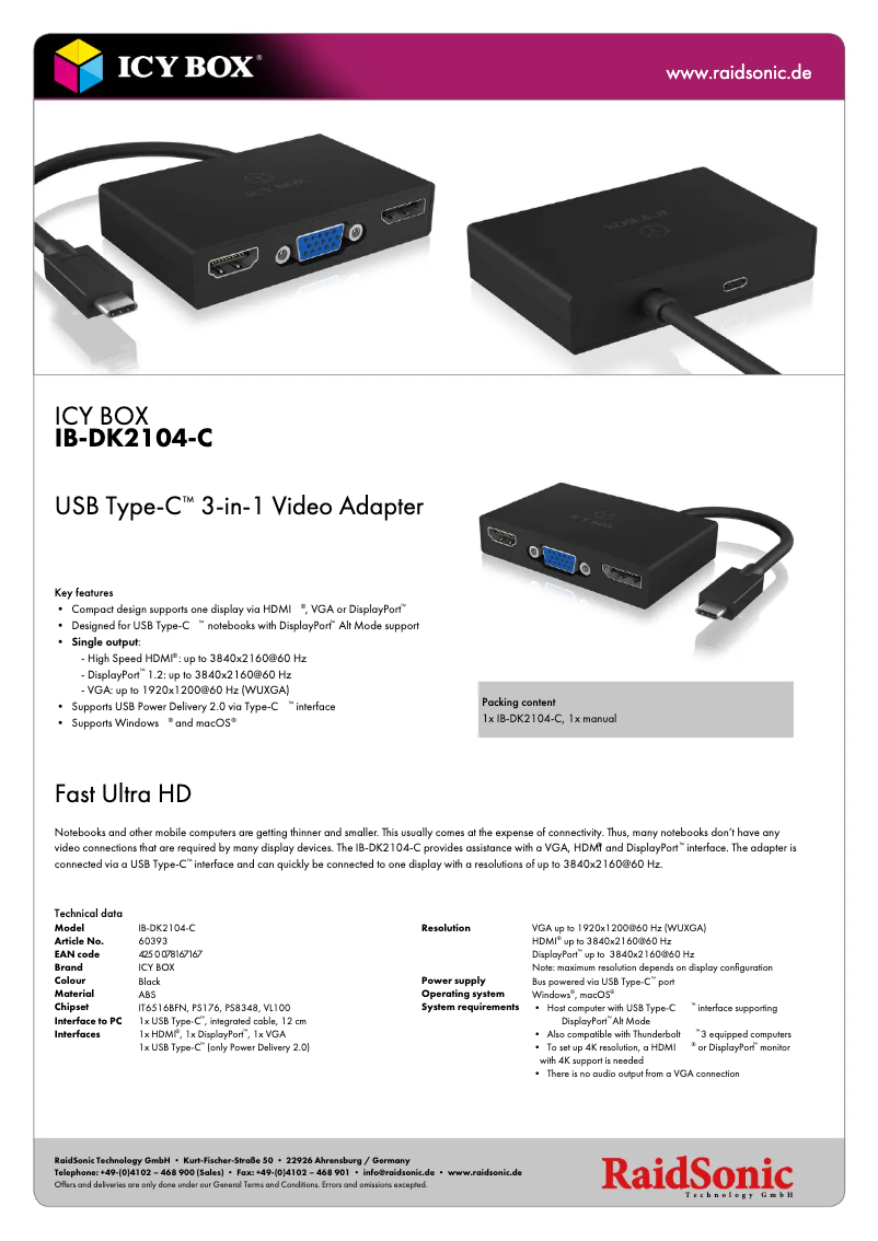 Image de la première page du manuel de l'appareil IB-DK2104-C