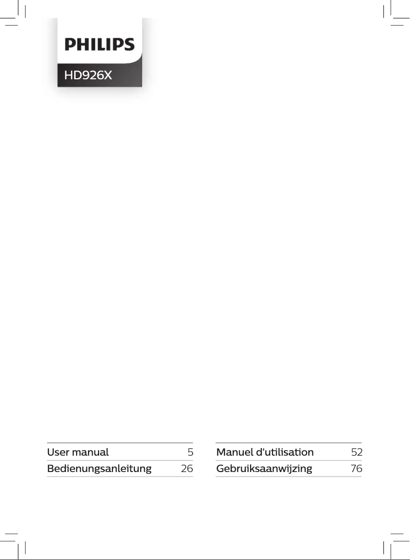 Image de la première page du manuel de l'appareil Airfryer XL HD9262