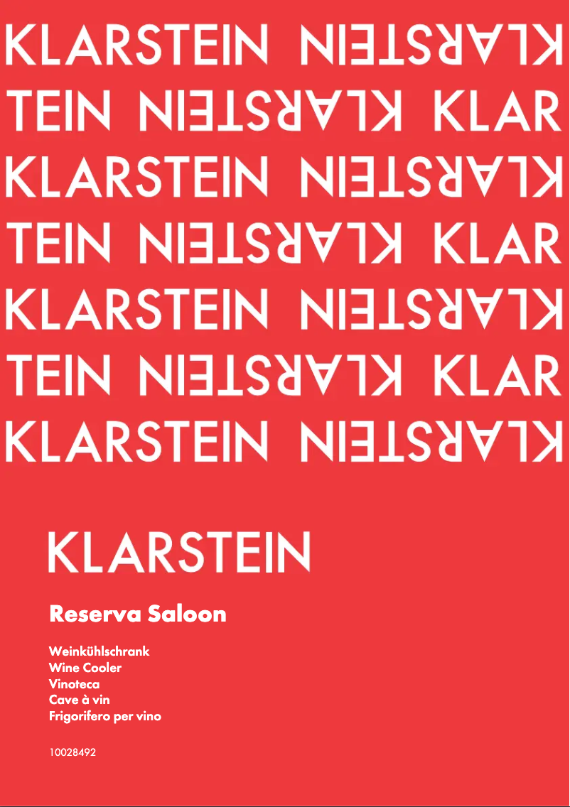 Page n°1 - Manuel utilisateur Klarstein Reserva Saloon