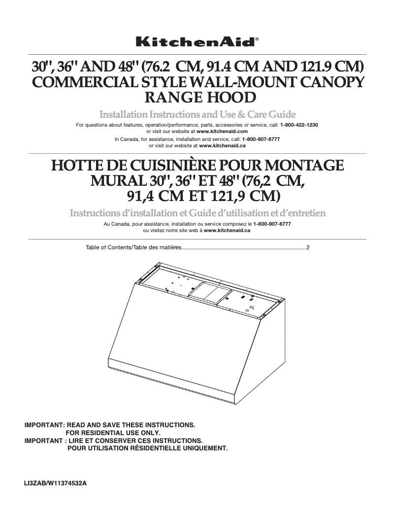 Page 1 de la notice Instructions / montage KitchenAid KVWC906JSS
