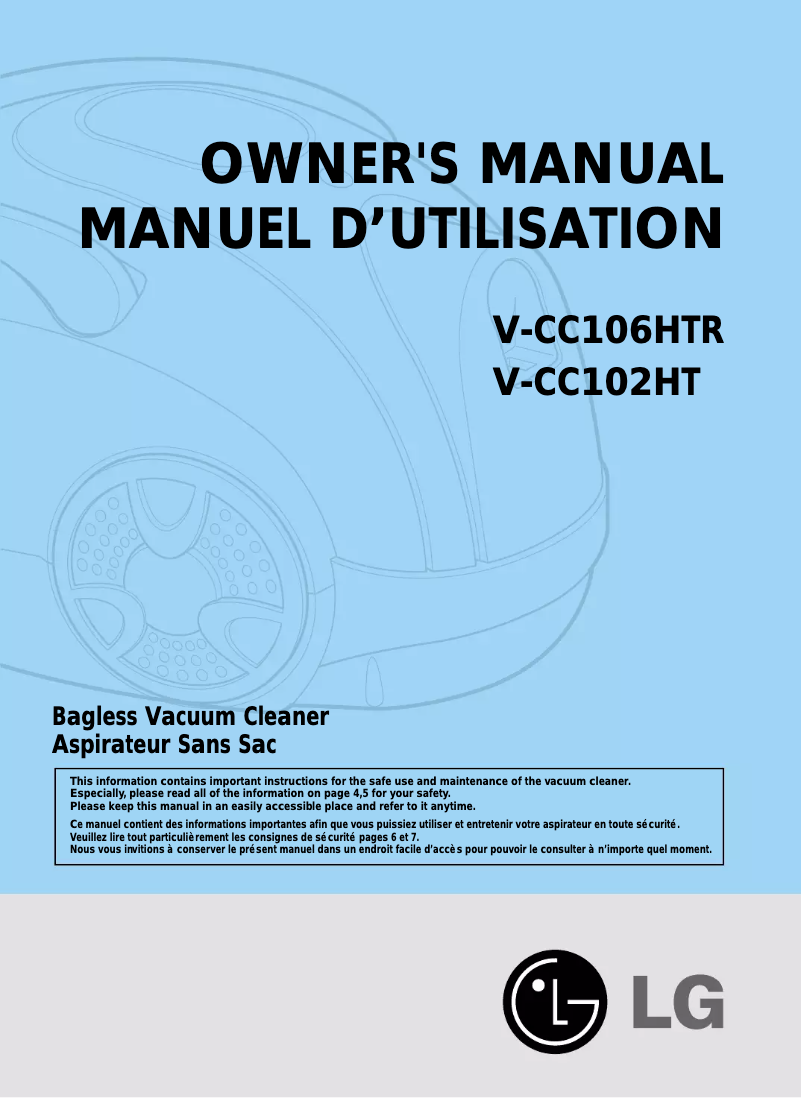 Page n°1 - Manuel utilisateur LG V-CC106HTR