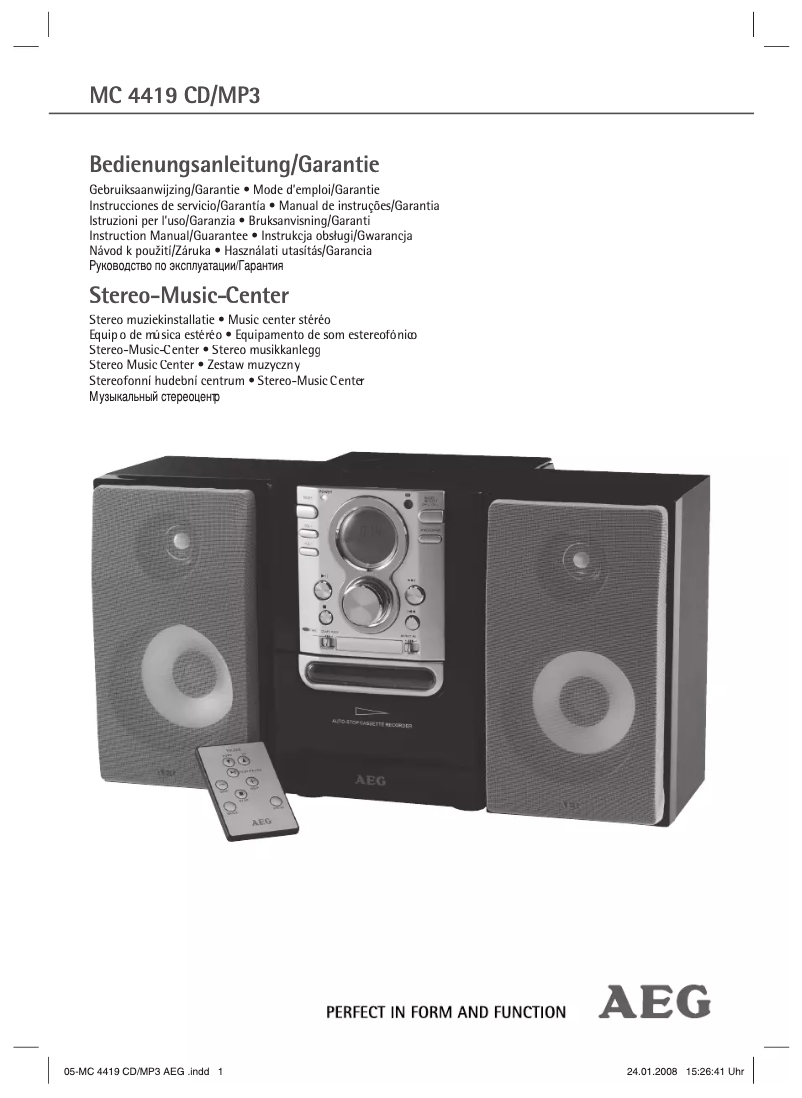 Image de la première page du manuel de l'appareil MC 4419