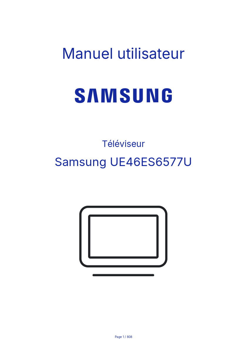 Page n°1 - Manuel utilisateur Samsung UE46ES6577U