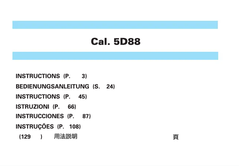Image de la première page du manuel de l'appareil 5D88