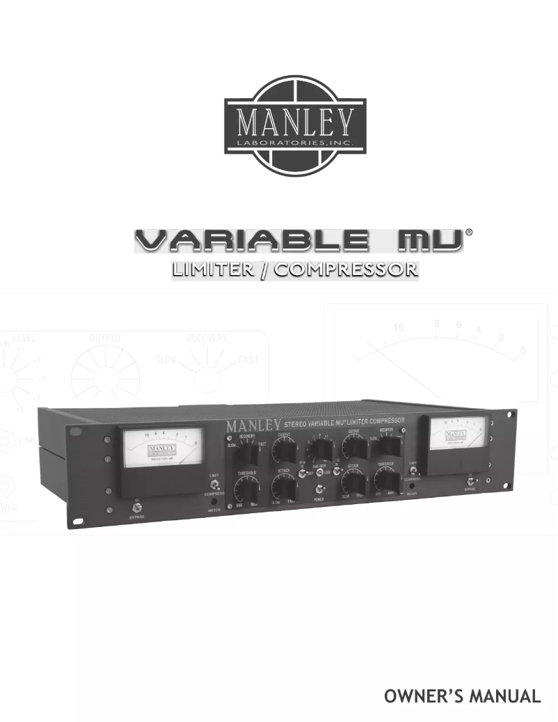 Page n°1 - Manuel utilisateur Manley Variable MU