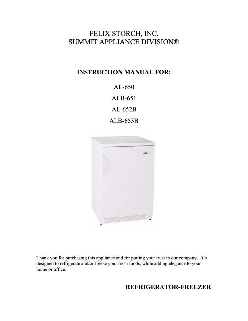 Page 1 de la notice Manuel utilisateur Summit AL-652B