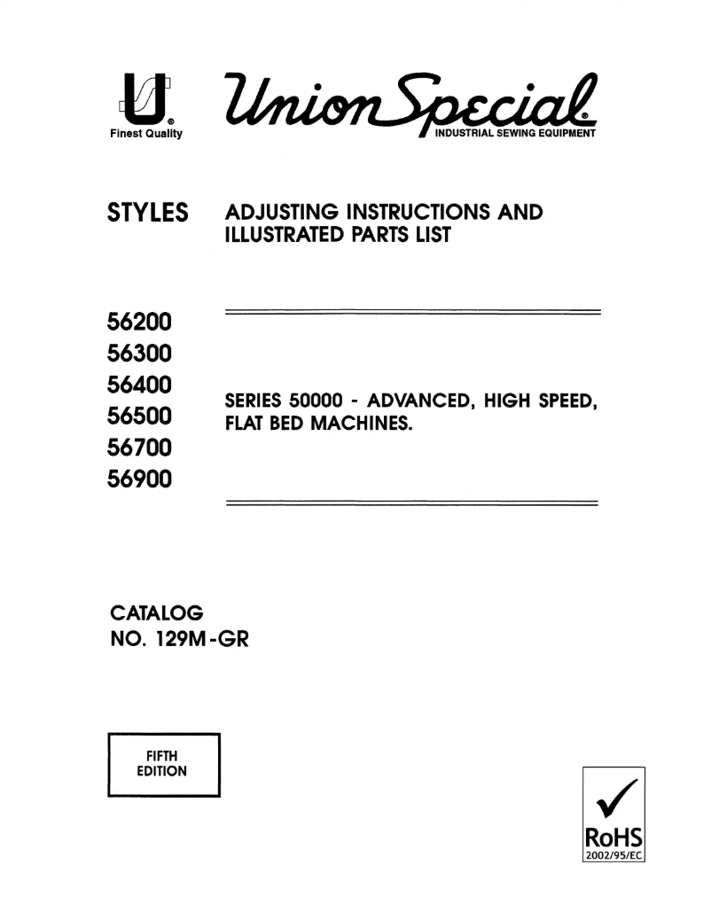 Page n°1 - Manuel utilisateur Union Special 56400R