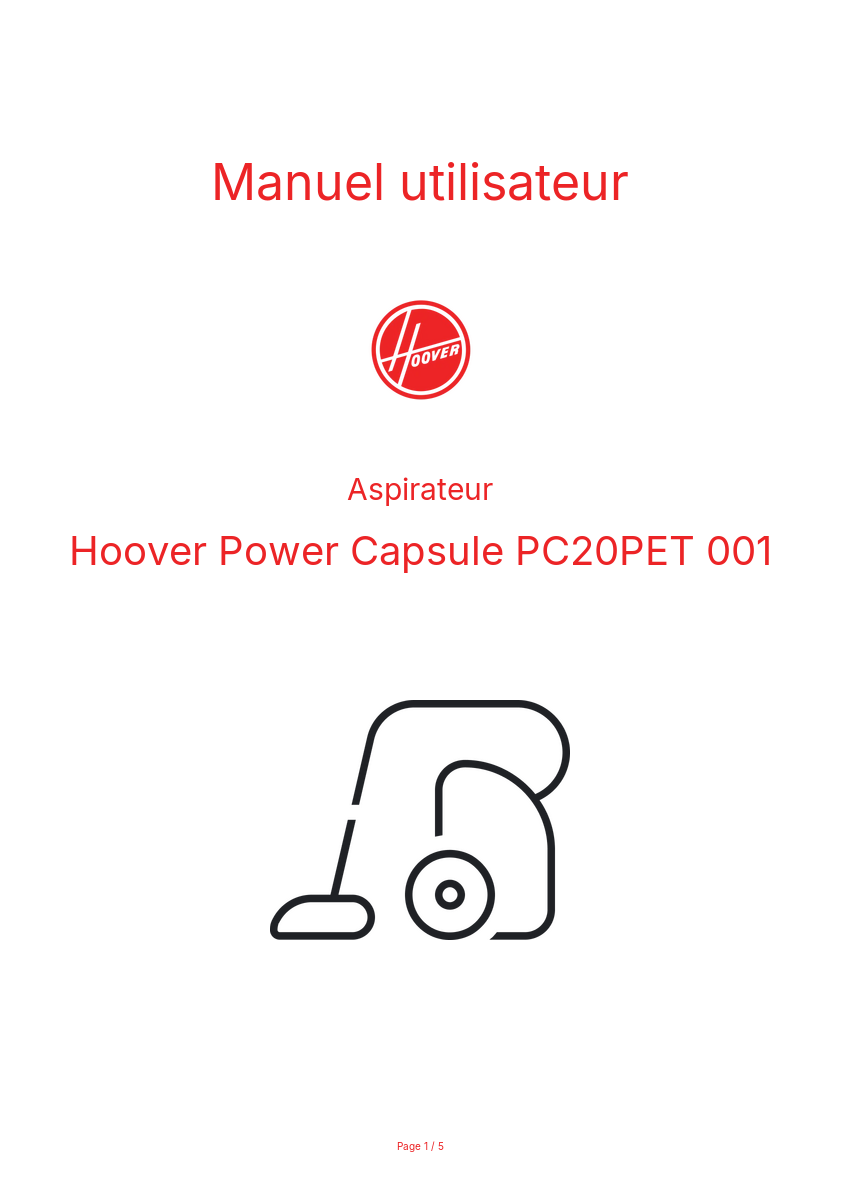 Image de la première page du manuel de l'appareil Power Capsule PC20PET 001