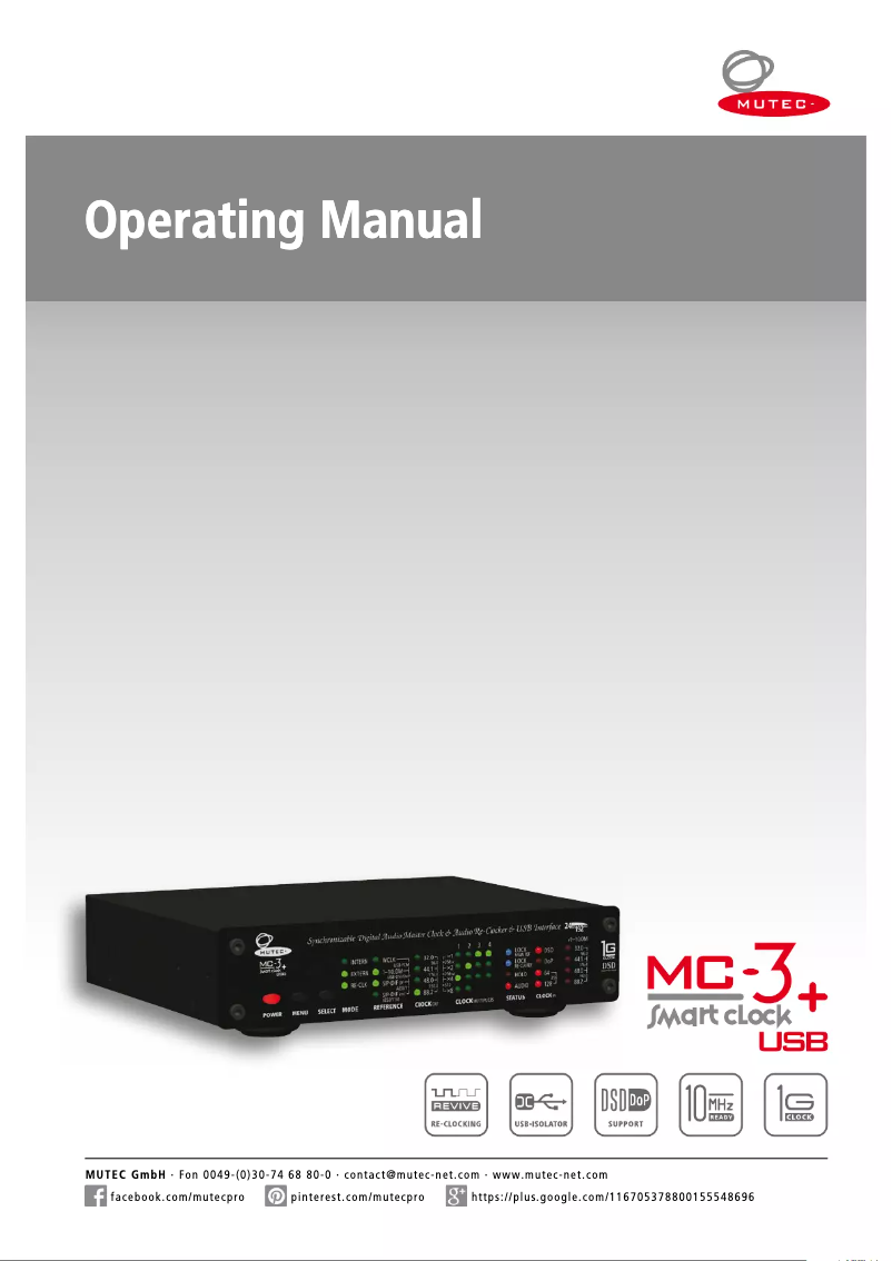 Image de la première page du manuel de l'appareil MC-3+