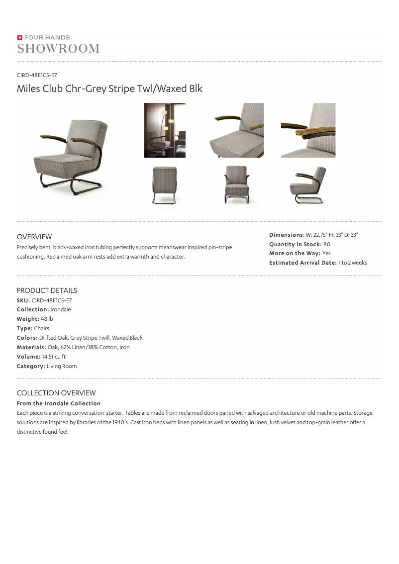 Page 1 de la notice Manuel utilisateur Four Hands CIRD-48E1C5-E7