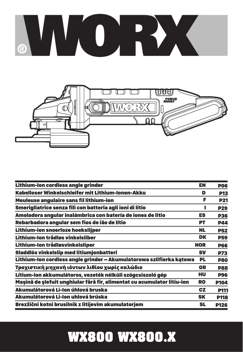 Page n°1 - Manuel utilisateur Worx WX800.9