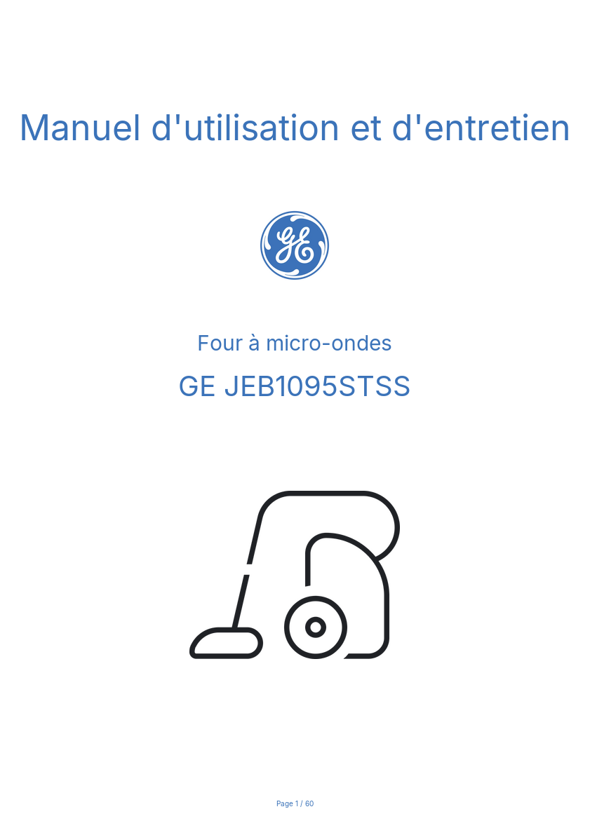 Image de la première page du manuel de l'appareil JEB1095STSS