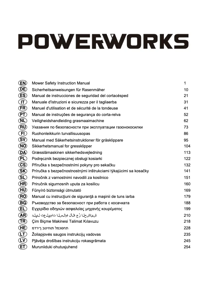 Page 1 de la notice Manuel utilisateur Powerworks PD60LM51SP