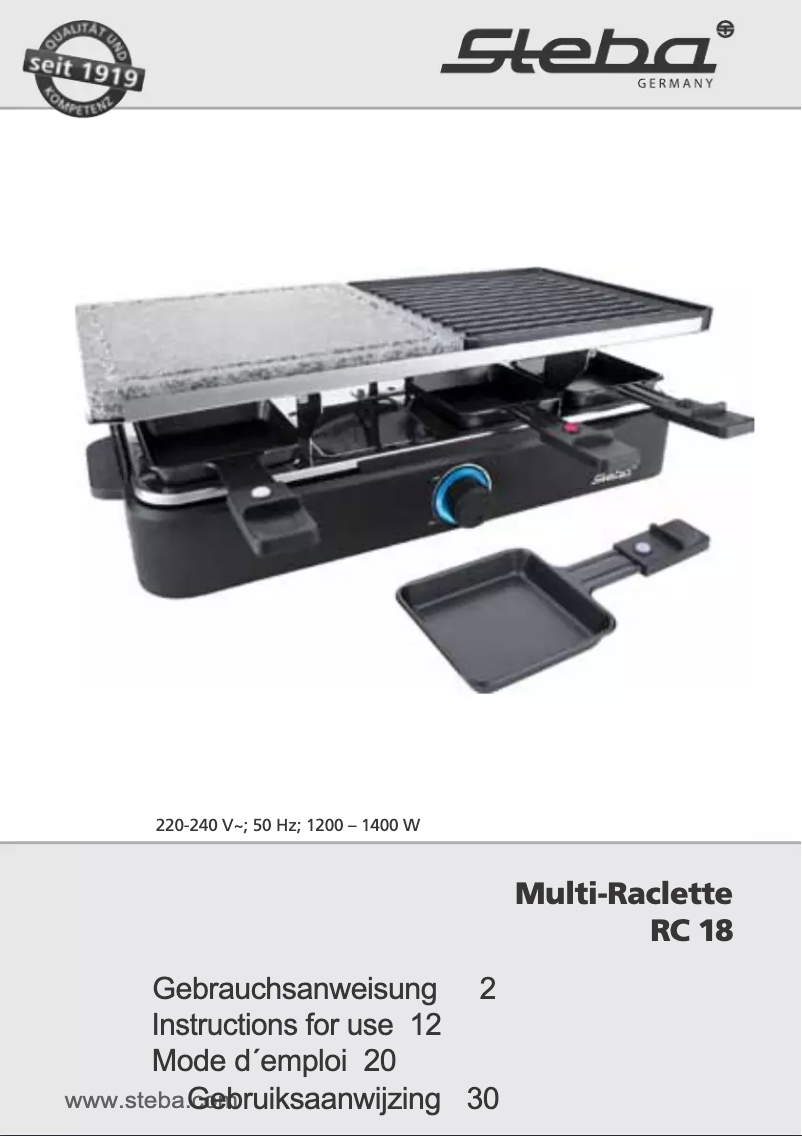 Image de la première page du manuel de l'appareil RC 18