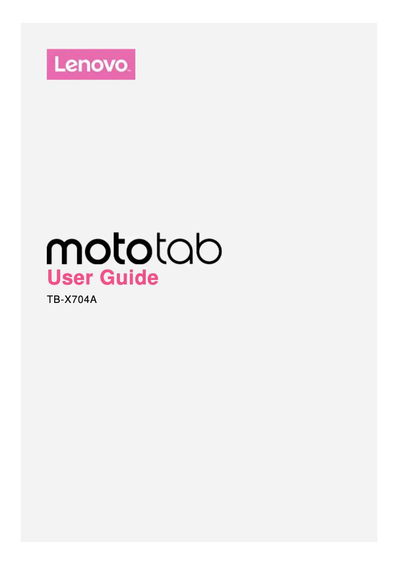 Page n°1 - Manuel utilisateur Lenovo Mototab 4