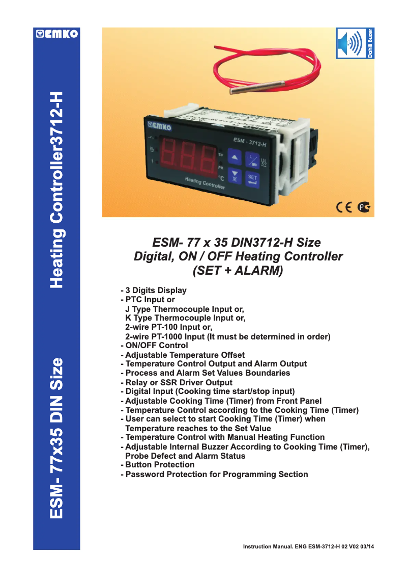Image de la première page du manuel de l'appareil ESM-3712-H
