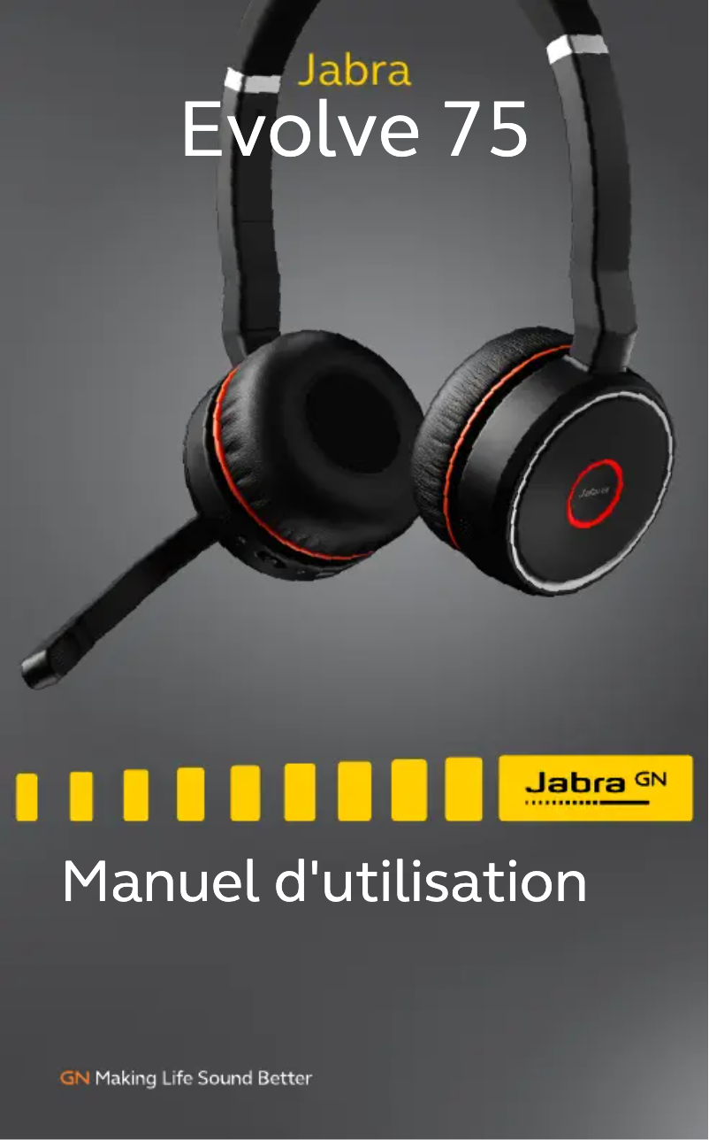 Page 1 de la notice Manuel utilisateur Jabra Evolve 75