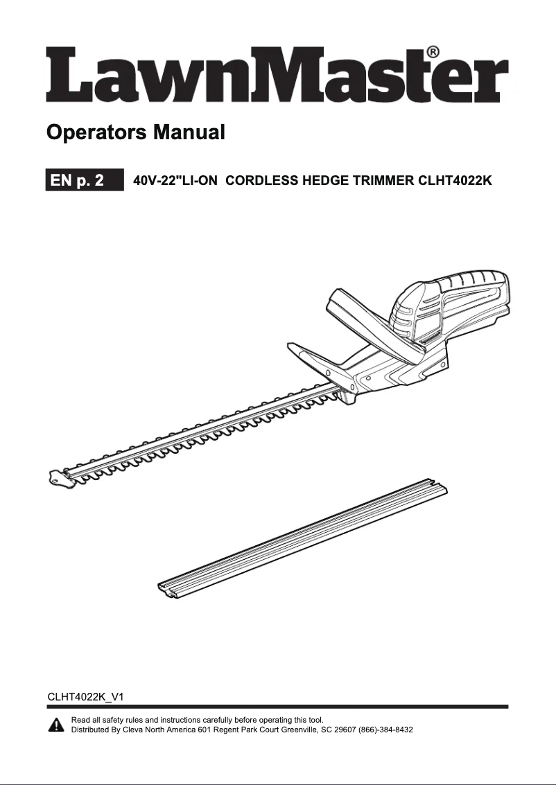 Image de la première page du manuel de l'appareil CLHT4022K