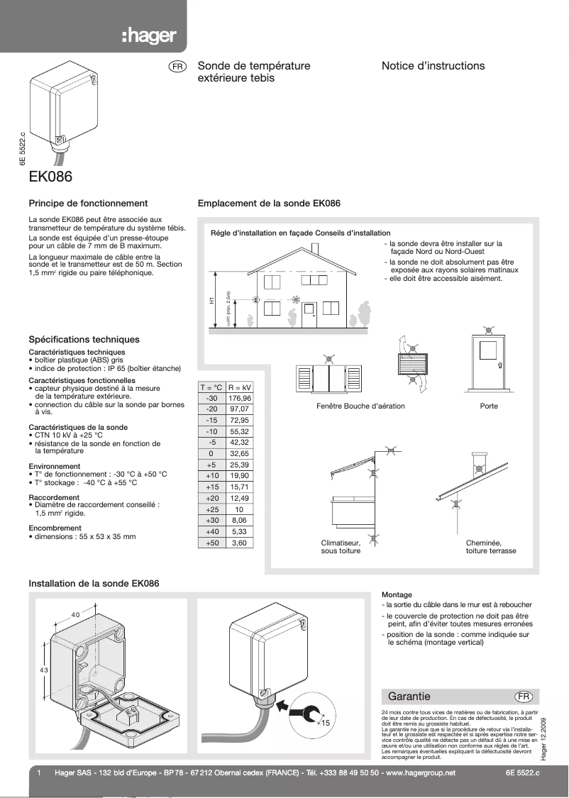 Image de la première page du manuel de l'appareil EK086