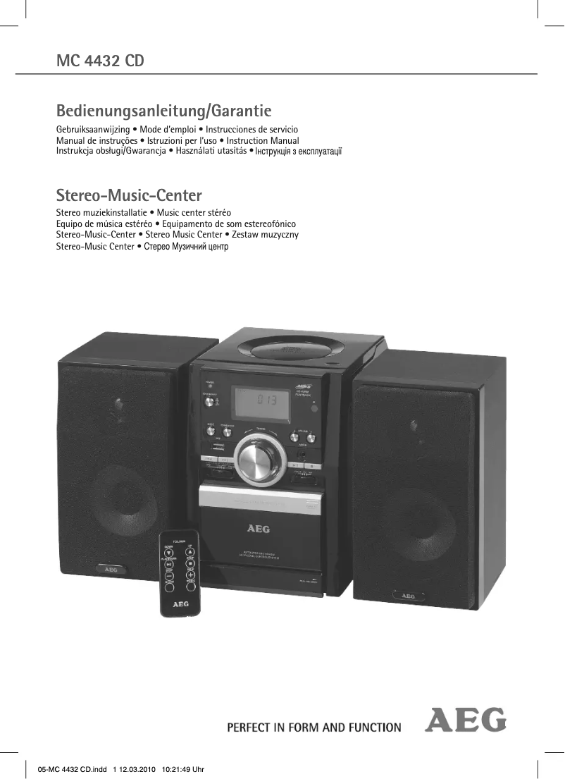 Image de la première page du manuel de l'appareil MC 4432 CD