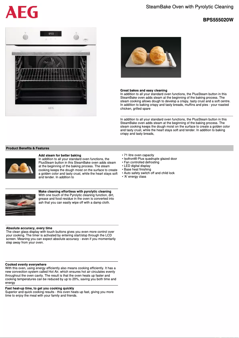 Image de la première page du manuel de l'appareil BPS555020W