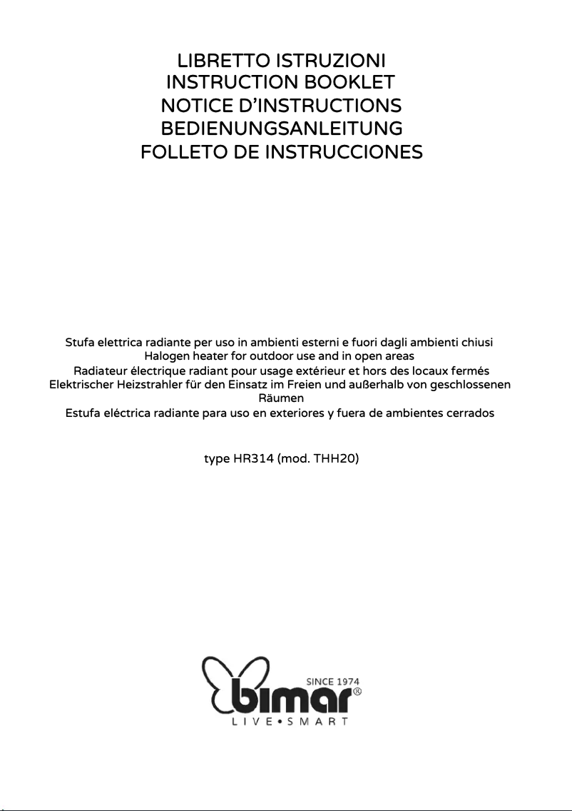 Page 1 de la notice Manuel utilisateur Bimar HR314