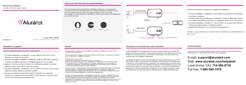 Page n°1 - Manuel utilisateur Aluratek AWUCTR01F