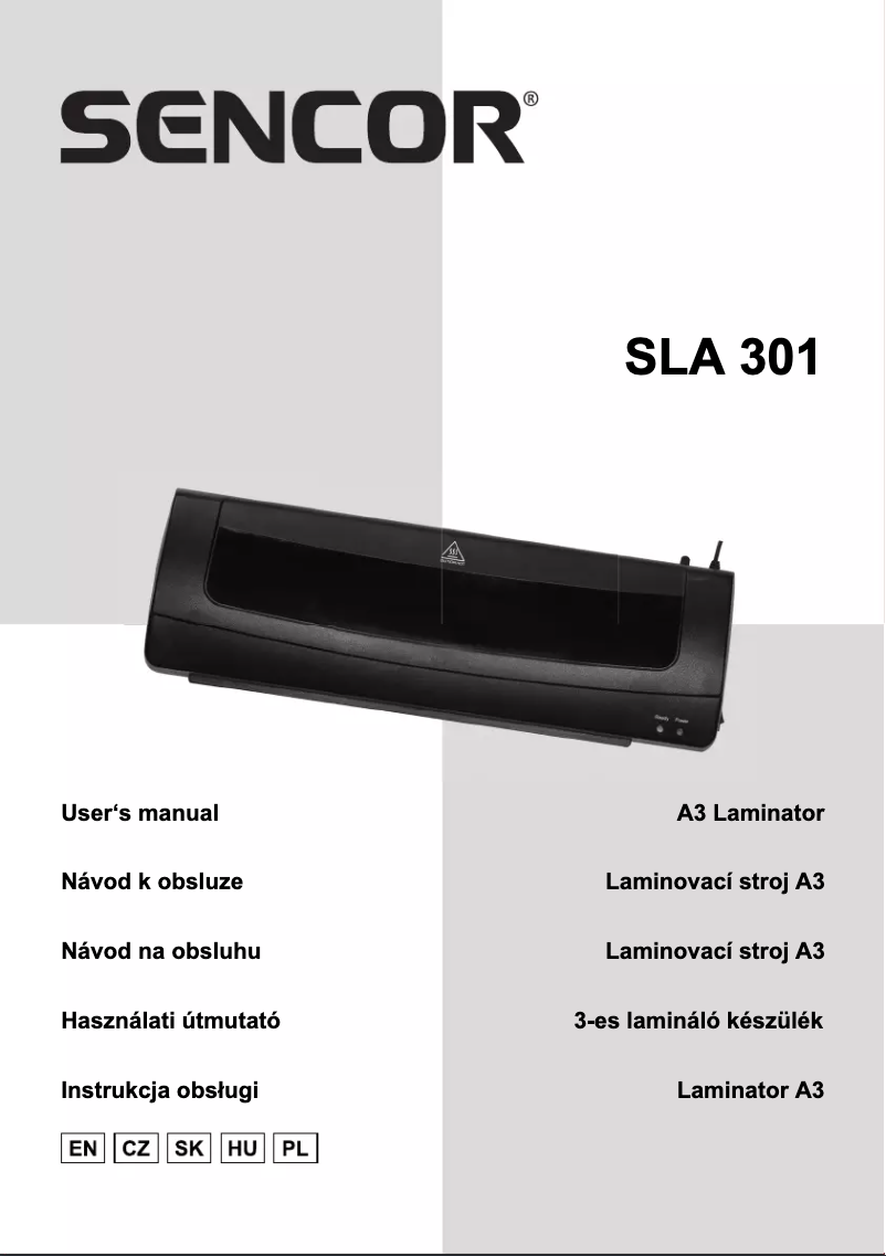 Image de la première page du manuel de l'appareil SLA 301