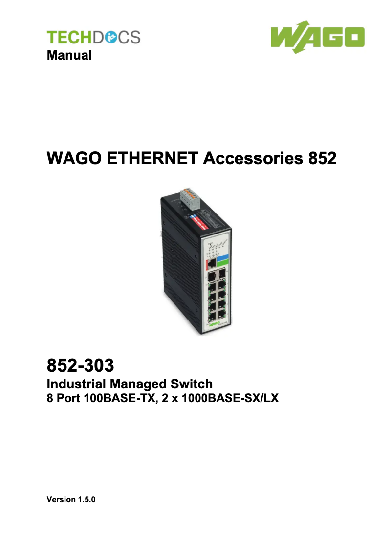 Page n°1 - Manuel utilisateur Wago 852-303