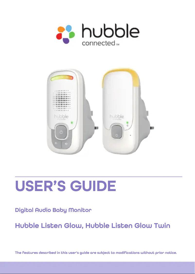 Page 1 de la notice Manuel utilisateur Hubble Connected Listen Glow