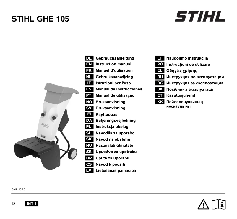 Page n°1 - Manuel utilisateur Stihl GHE 105