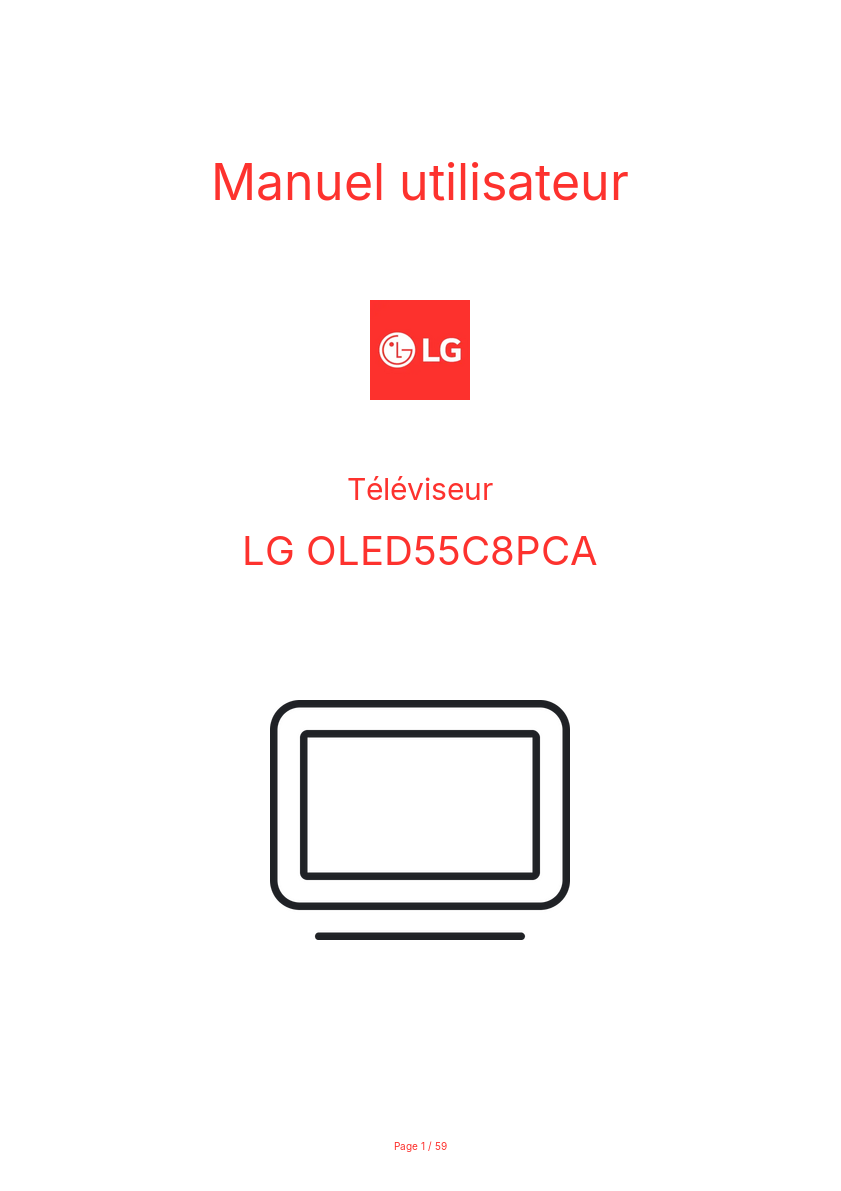 Page n°1 - Manuel utilisateur LG OLED55C8PCA