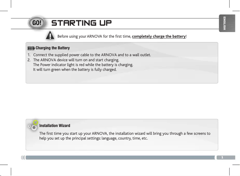 Page n°1 - Manuel utilisateur Arnova 8 G3