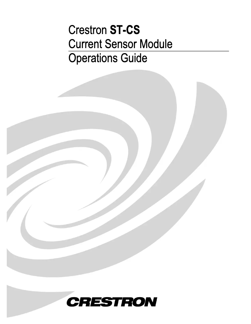 Page n°1 - Manuel utilisateur Crestron ST-CS