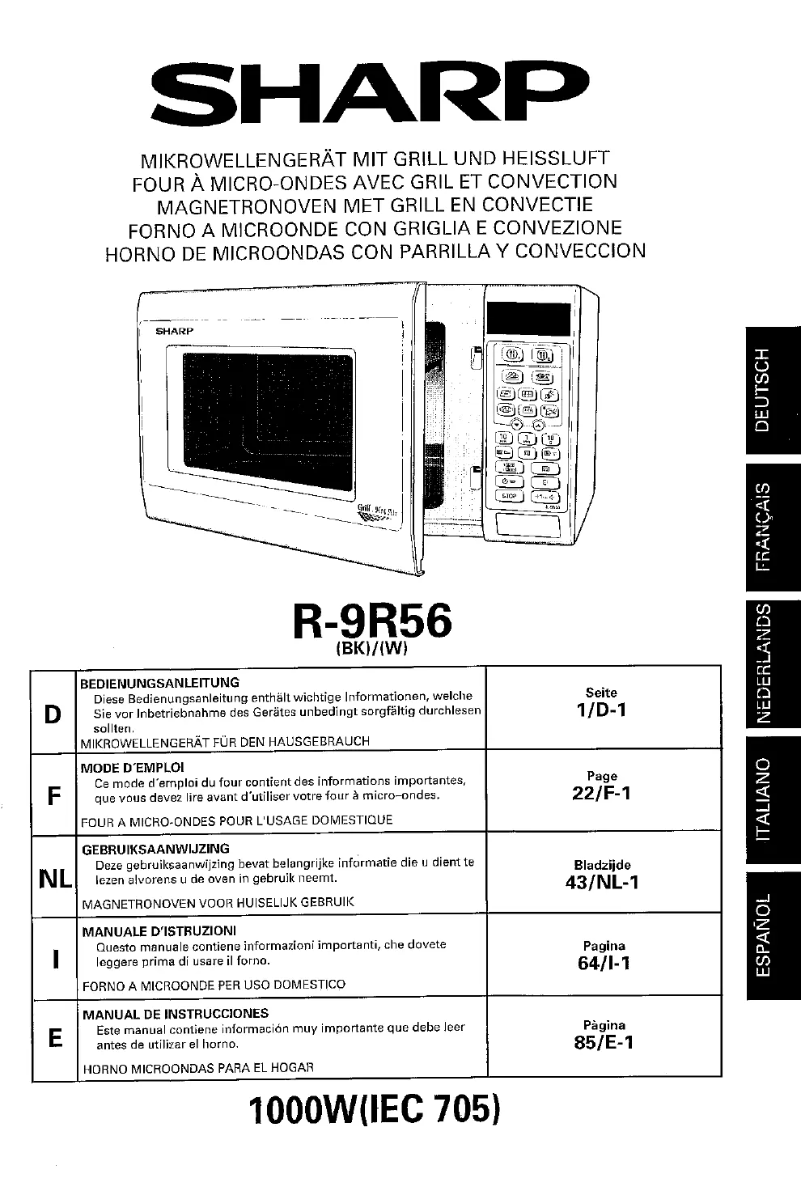 Page n°1 - Manuel utilisateur Sharp R9R56