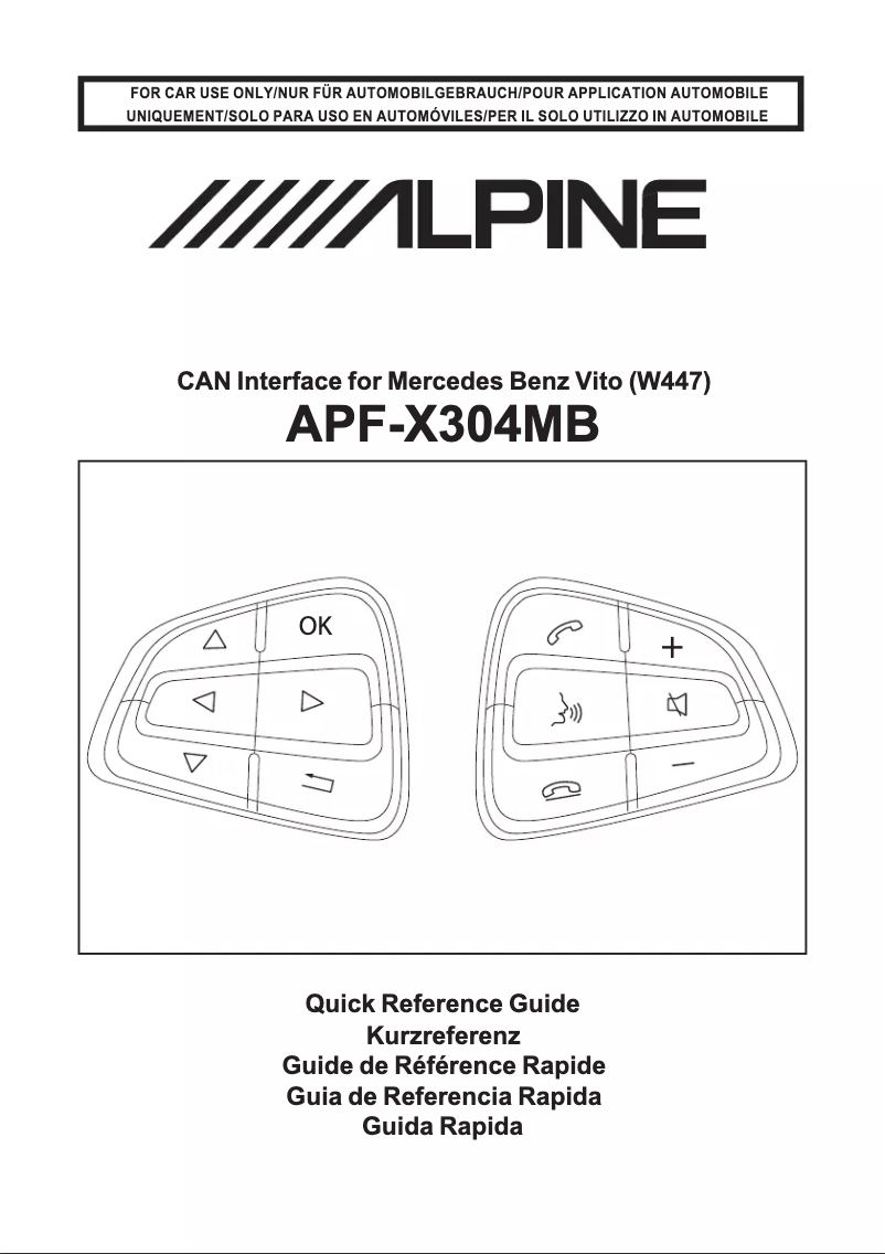 Page n°1 - Manuel utilisateur Alpine APF-X304MB