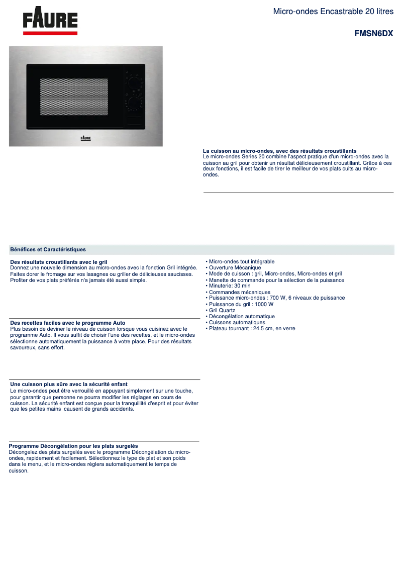 Page n°1 - Fiche technique Electrolux FMSN6DX