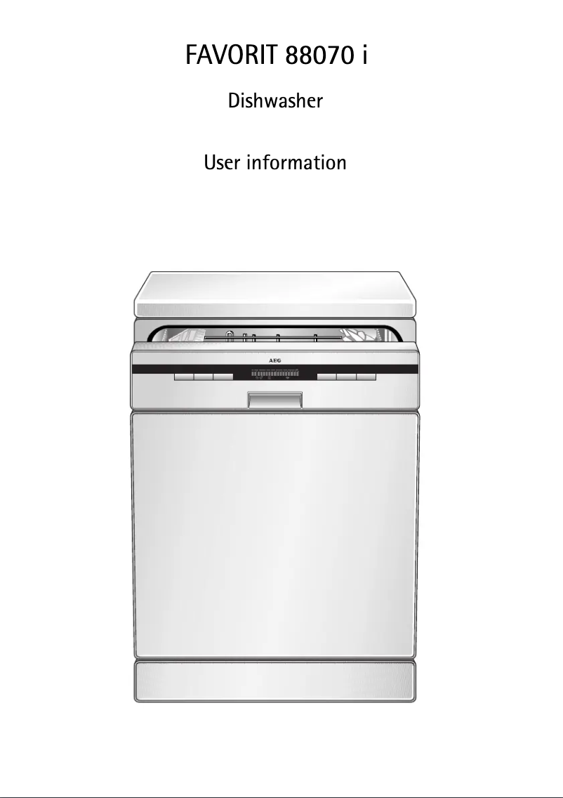 Page n°1 - Manuel utilisateur AEG F 88070 IM