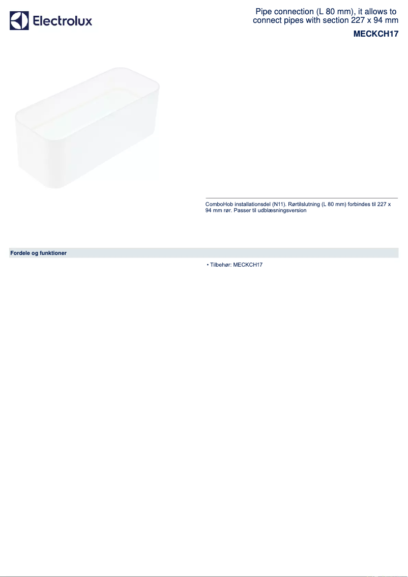 Imagen de la primera página del manual del dispositivo MECKCH17