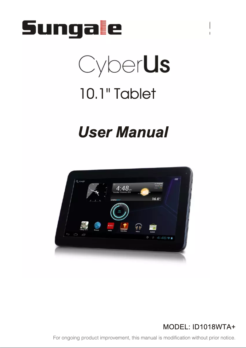 Page n°1 - Manuel utilisateur Sungale CyberUs ID1032WTA