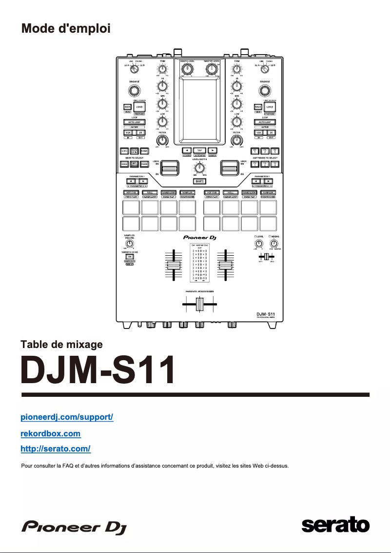 Page 1 de la notice Guide de démarrage rapide Pioneer DJM-S11