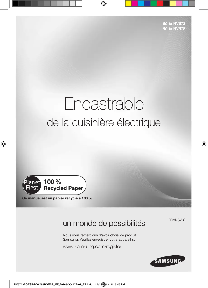 Page n°1 - Manuel utilisateur Samsung NV6723BGESR